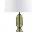 Hampton Hill Zirconia Modern Glass/Polyester Faceted Table Lamp in Green/White
