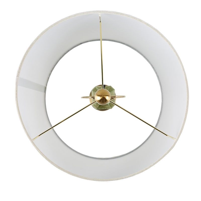 Hampton Hill Zirconia Modern Glass/Polyester Faceted Table Lamp in Green/White