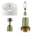 Hampton Hill Zirconia Modern Glass/Polyester Faceted Table Lamp in Green/White