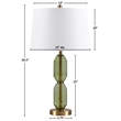 Hampton Hill Zirconia Modern Glass/Polyester Faceted Table Lamp in Green/White