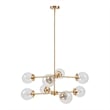 INK+IVY Calista 8-Light Glass/Iron Chandelier with Globe Bulbs in Clear/Gold