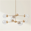 INK+IVY Calista 8-Light Glass/Iron Chandelier with Globe Bulbs in Clear/Gold