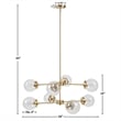 INK+IVY Calista 8-Light Glass/Iron Chandelier with Globe Bulbs in Clear/Gold