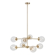 INK+IVY Calista 8-Light Glass/Iron Chandelier with Globe Bulbs in Clear/Gold
