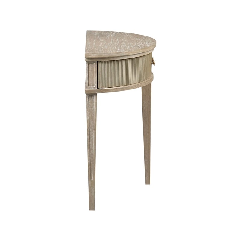 Martha Stewart Crestview Traditional Wood Storage Console Table in Wheat