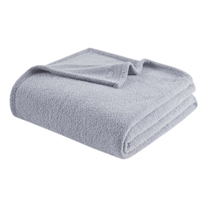 Beautyrest Dream Soft Faux Feathersoft Fabric King Blanket in Gray