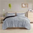 Intelligent Design Malea 3-Pc Fur Fabric King/Cal King Comforter Mini Set - Gray