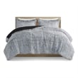 Intelligent Design Malea 3-Pc Fur Fabric King/Cal King Comforter Mini Set - Gray