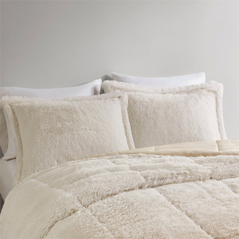 Intelligent Design Brielle 3-Pc Fabric Full/Queen Comforter Mini Set in Ivory