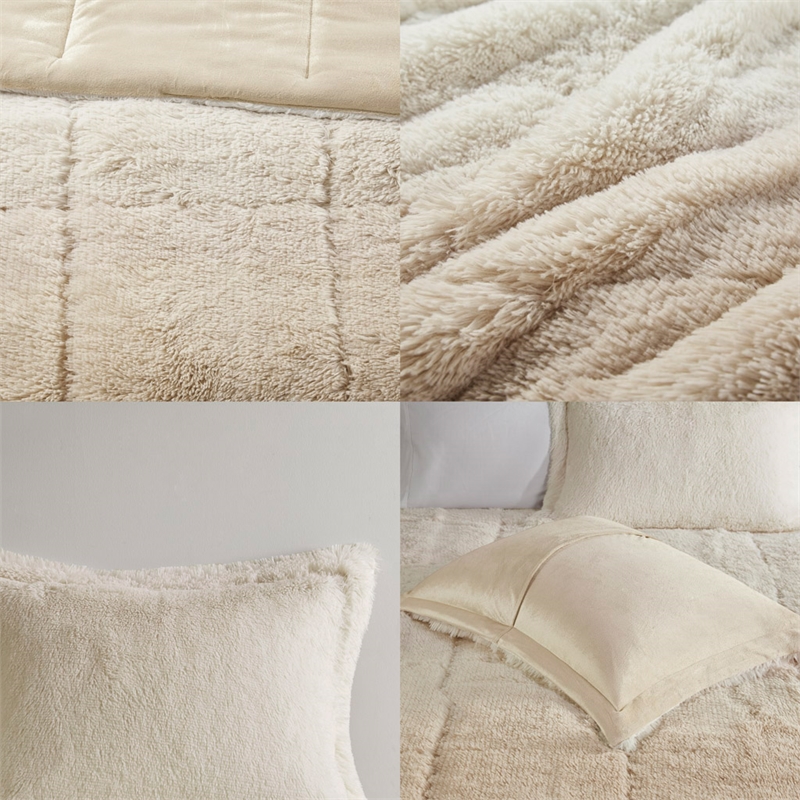 Intelligent Design Brielle 3-Pc Fabric Full/Queen Comforter Mini Set in Ivory