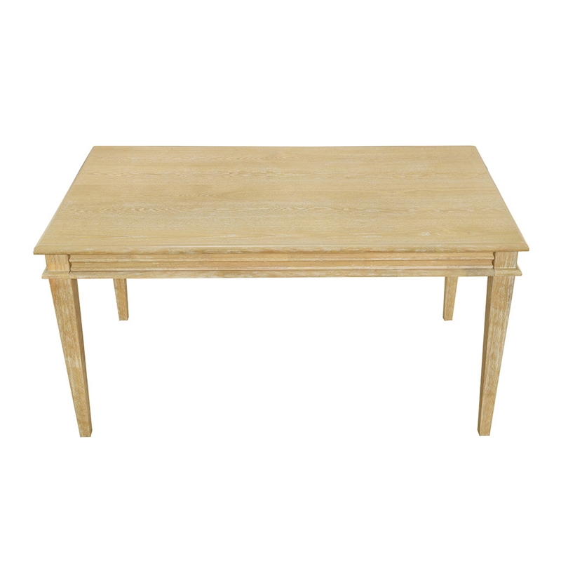 Martha Stewart Bella Farmhouse Solid Wood Parsons Dining Table in Natural