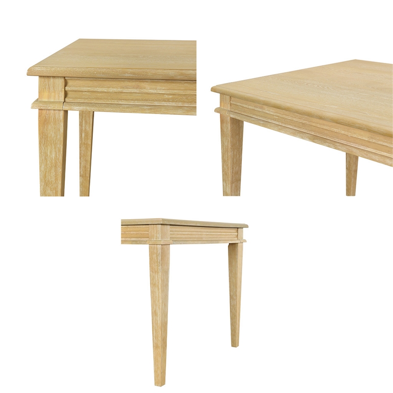 Martha Stewart Bella Farmhouse Solid Wood Parsons Dining Table in Natural