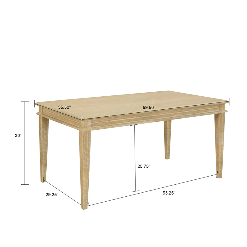 Martha Stewart Bella Farmhouse Solid Wood Parsons Dining Table in Natural