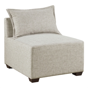 INK+IVY Molly Modern Woven Fabric Upholstered Modular Armless Chair in Tan