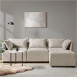 INK+IVY Molly Modern Woven Fabric Upholstered Modular Corner Chair in Tan