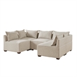INK+IVY Molly Modern Woven Fabric Upholstered Modular Corner Chair in Tan