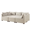 INK+IVY Molly Modern Woven Fabric Upholstered Modular Corner Chair in Tan