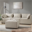 INK+IVY Molly Modern Woven Fabric Upholstered Modular Corner Chair in Tan