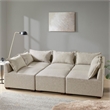 INK+IVY Molly Modern Woven Fabric Upholstered Modular Corner Chair in Tan
