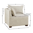 INK+IVY Molly Modern Woven Fabric Upholstered Modular Corner Chair in Tan