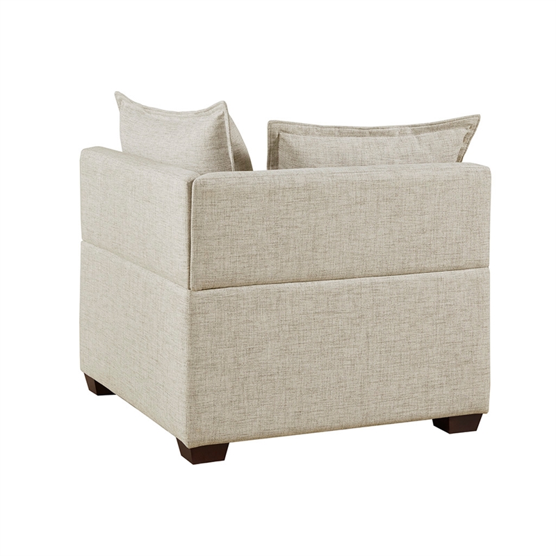 INK+IVY Molly Modern Woven Fabric Upholstered Modular Corner Chair in Tan