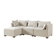 INK+IVY Molly Modern Woven Fabric Upholstered Modular Corner Chair in Tan