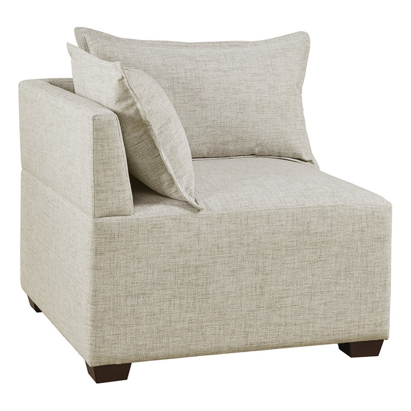 INK+IVY Molly Modern Woven Fabric Upholstered Modular Corner Chair in Tan