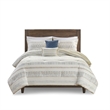 Olliix Madison Park Fraser Full/Queen Comforter Set Polyester in Taupe/Blue