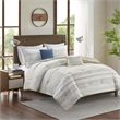 Olliix Madison Park Fraser King/Cal King Comforter Set Polyester in Taupe/Blue