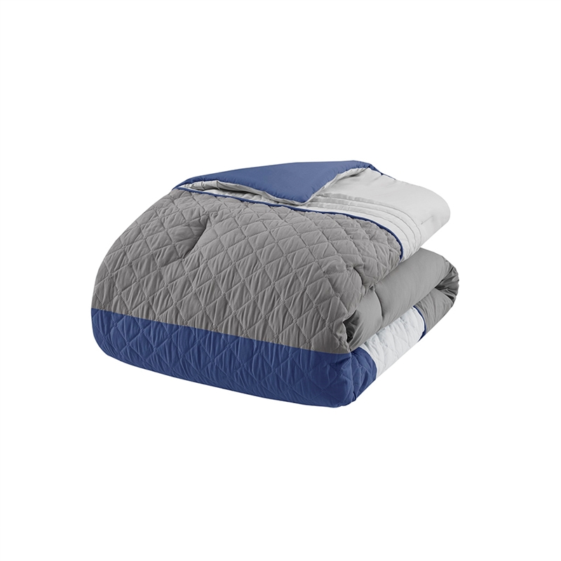 Olliix Madison Park Jenson Cal King Comforter Set Polyester in Blue