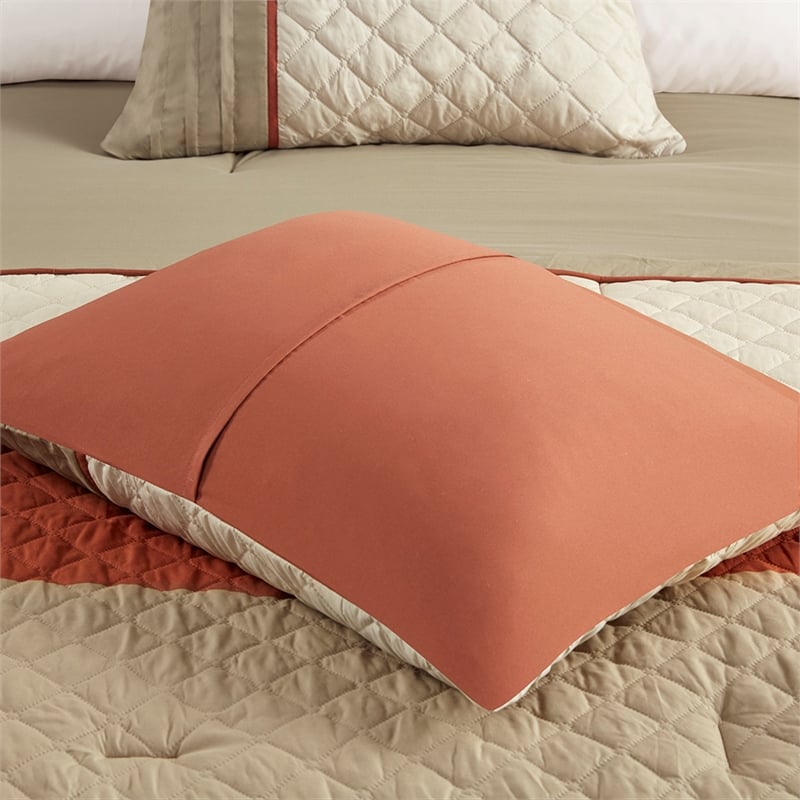 Olliix Madison Park Jenson Queen Comforter Set Polyester in Spice