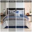 Olliix Madison Park Jenson Queen Comforter Set Polyester in Blue