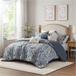 Olliix Madison Park Salara Queen Comforter Set Cotton in Blue