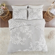 Olliix Madison Park Veronica King/Cal King Comforter Mini Set in Warm Grey/White