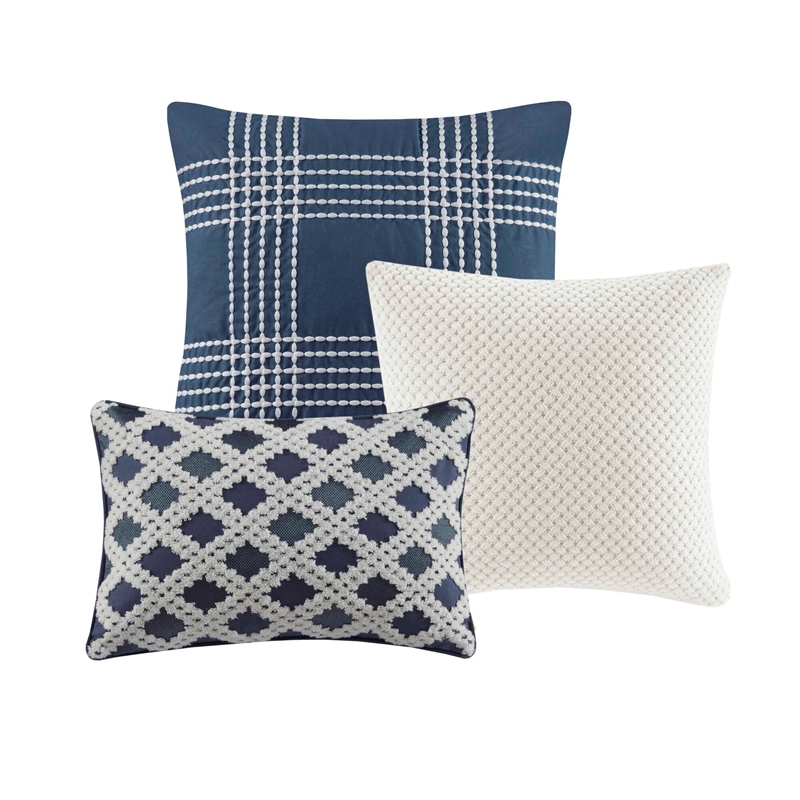 Olliix Madison Park Signature Essence Queen Comforter Set Cotton in Blue