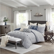 Olliix Madison Park Signature Essence Queen Comforter Set Cotton in Blue