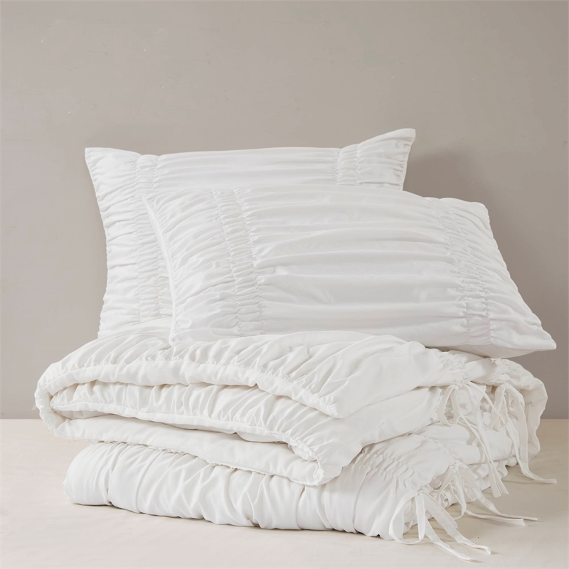 Olliix 510 Design Mia Twin/Twin XL Comforter Set Microfiber in White