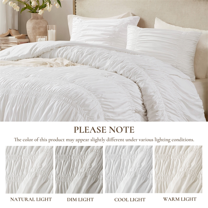 Olliix 510 Design Mia Queen Comforter Set Microfiber in White