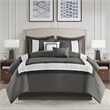 Olliix 510 Design Powell Cal King Comforter Set Polyester in Dark Grey