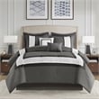 Olliix 510 Design Powell Queen Comforter Set Polyester in Dark Grey