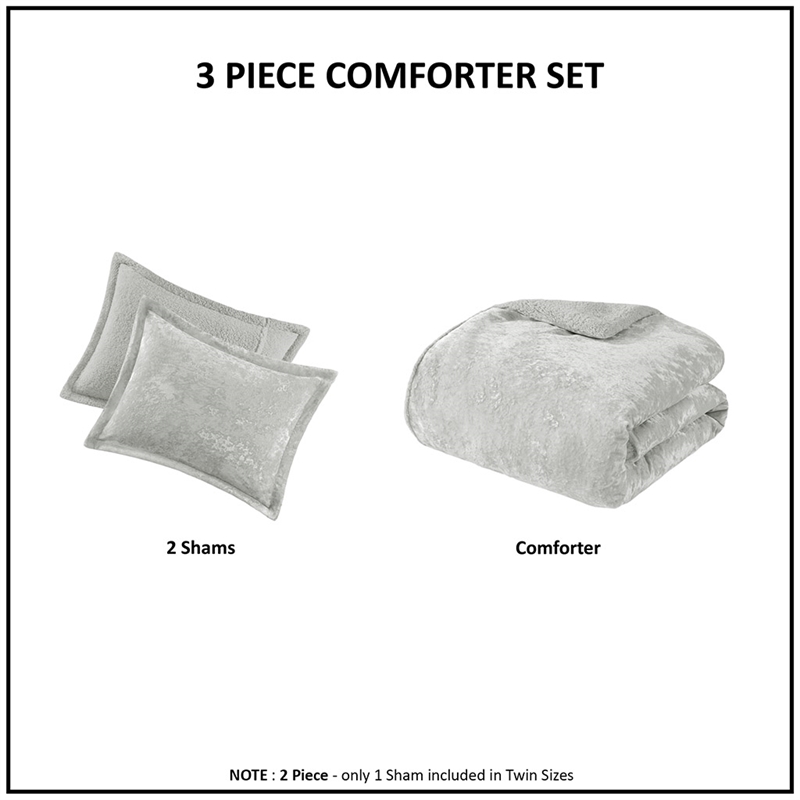 Olliix Intelligent Design Mira Twin/Twin XL Comforter Mini Set in Silver