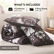Olliix Madison Park Jolene King/Cal King Comforter Set Cotton in Dark Grey/Plum