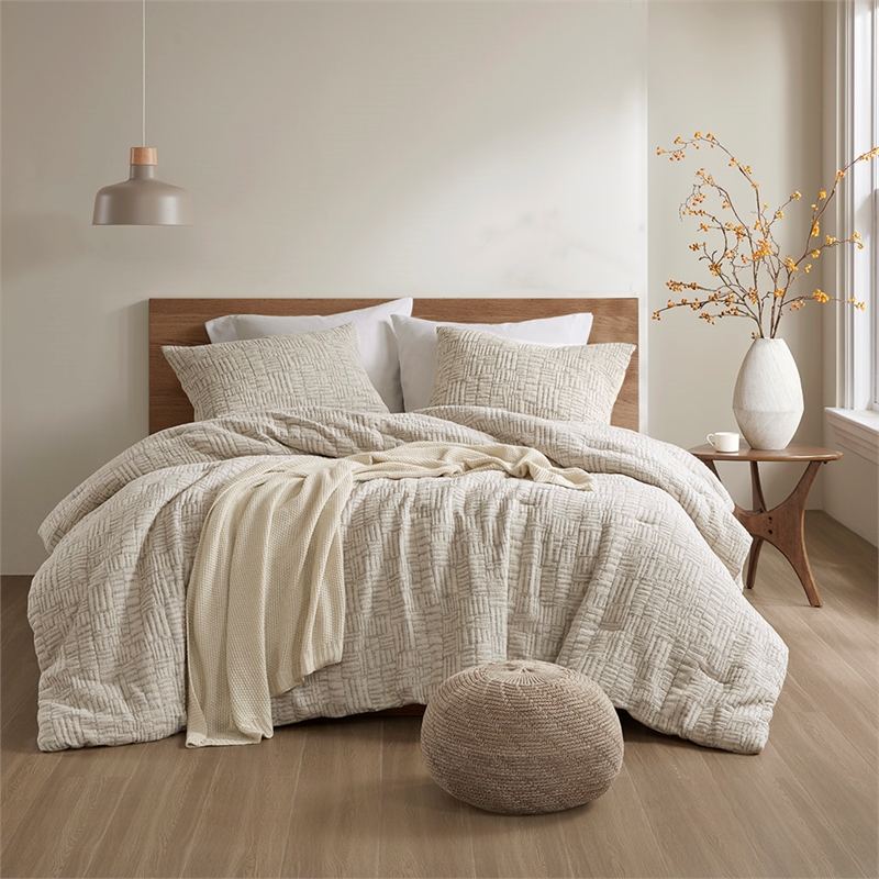 Olliix Chapel Hill Harper Full/Queen Comforter Mini Set Cotton in Natural