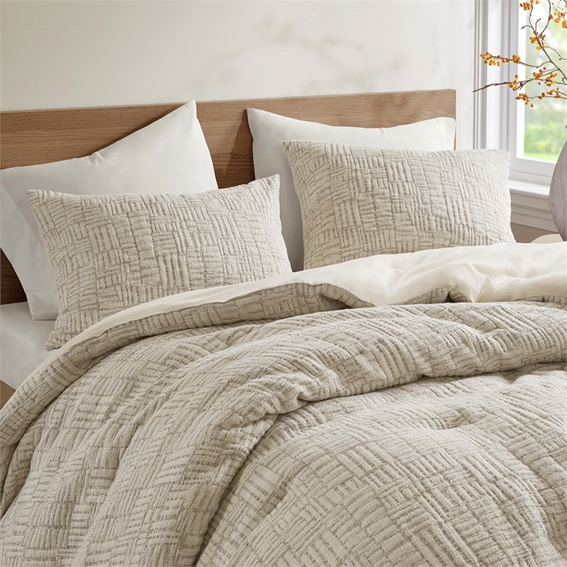 Olliix Chapel Hill Harper Full/Queen Comforter Mini Set Cotton in Natural