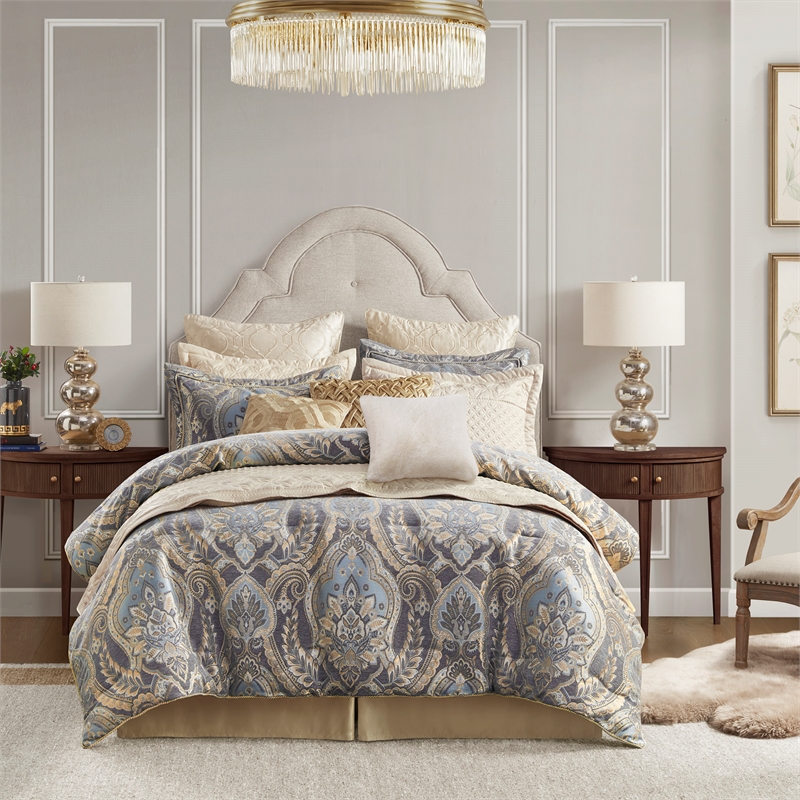 Olliix Croscill Classics Julius Cal King Comforter Set Polyester in Blue/Grey