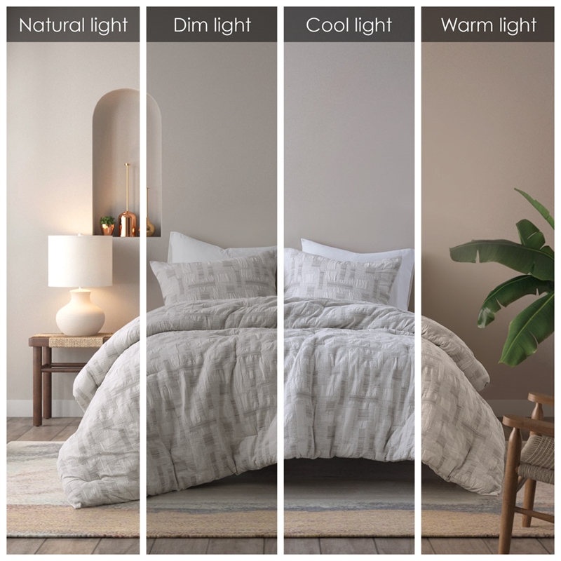 Olliix INK+IVY Cairo King/Cal King Comforter Mini Set Cotton in Ivory