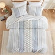 Olliix INK+IVY Imani King/Cal King Comforter Mini Set Cotton in White/Navy