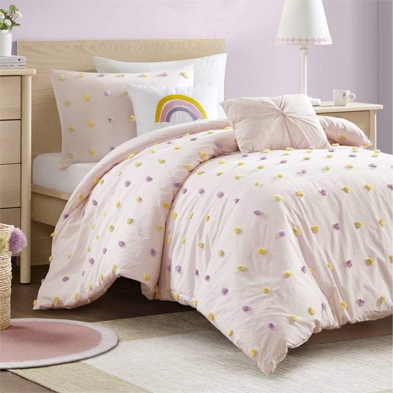 Olliix Intelligent Design Kids Callie Twin/Twin XL Comforter Set in Pink Multi