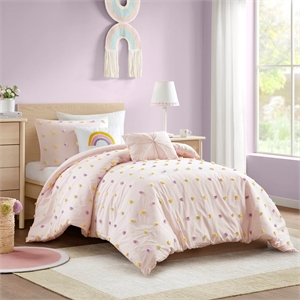Olliix Intelligent Design Kids Callie Twin/Twin XL Comforter Set in Pink Multi