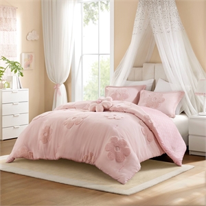 Olliix Intelligent Design Kids Gracie Full/Queen Comforter Set Polyester in Pink